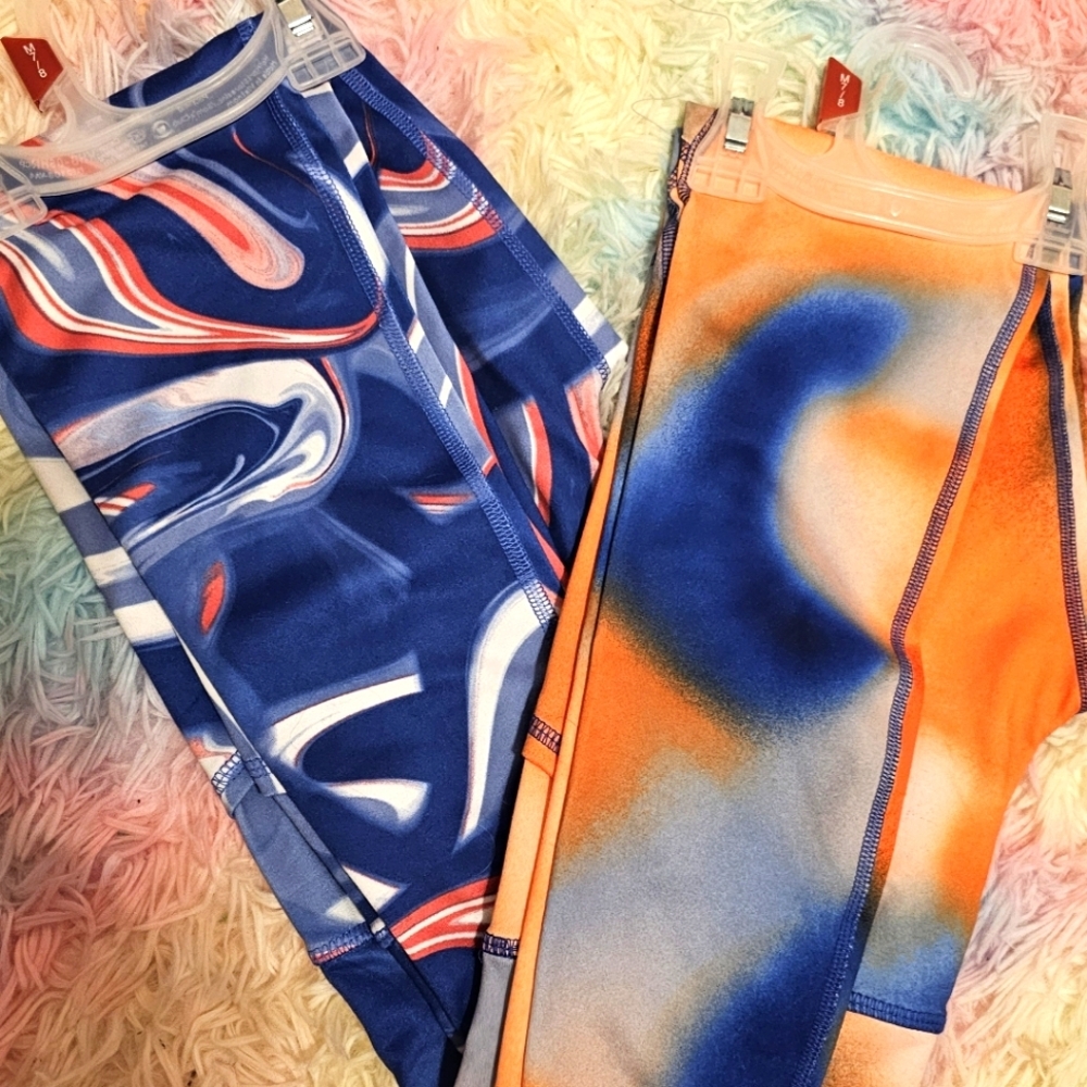 Athletic works orange blue leggings 7/8 bundle